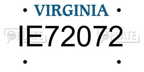 IE72072 Virginia License Plate