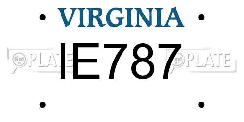 IE787 Virginia License Plate