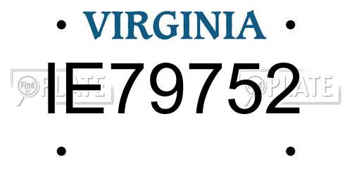 IE79752 Virginia License Plate