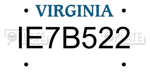 IE7B522 Virginia License Plate