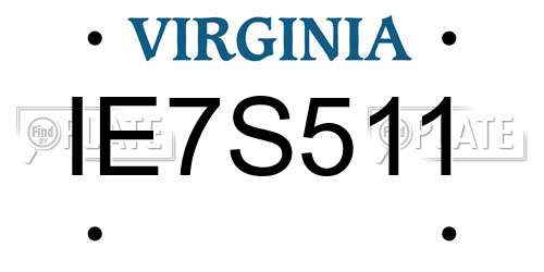 IE7S511 Virginia License Plate