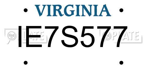 IE7S577 Virginia License Plate