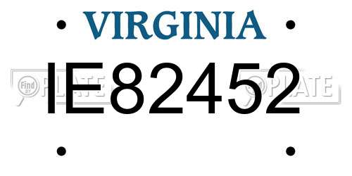 IE82452 Virginia License Plate