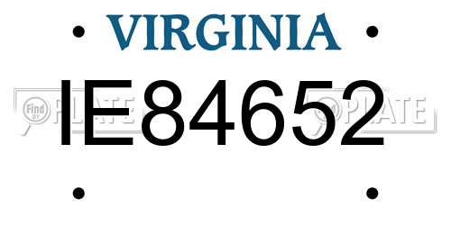 IE84652 Virginia License Plate