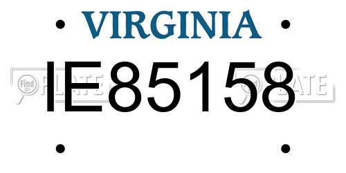 IE85158 Virginia License Plate
