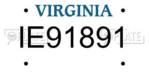 IE91891 Virginia License Plate