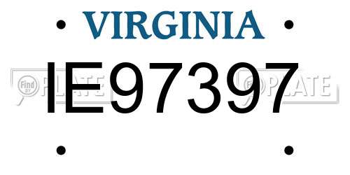 IE97397 Virginia License Plate