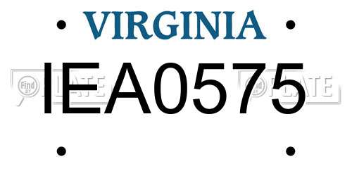 IEA0575 Virginia License Plate