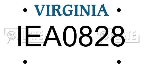 IEA0828 Virginia License Plate