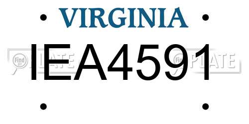 IEA4591 Virginia License Plate