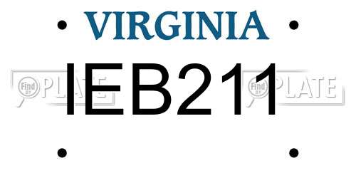 IEB211 Virginia License Plate