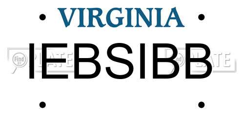 IEBSIBB Virginia License Plate