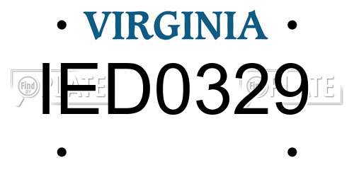 IED0329 Virginia License Plate