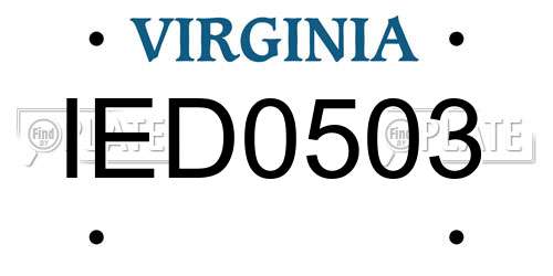 IED0503 Virginia License Plate