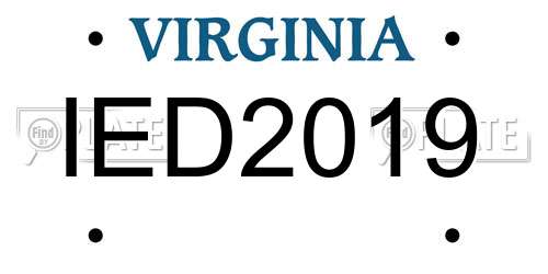 IED2019 Virginia License Plate