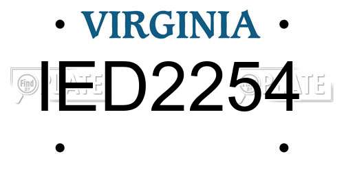 IED2254 Virginia License Plate