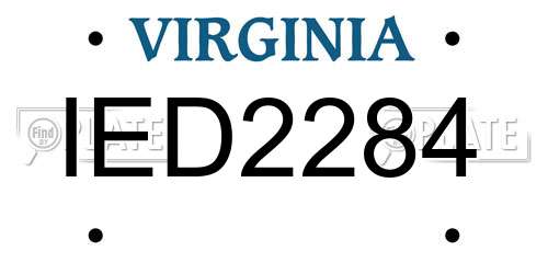 IED2284 Virginia License Plate