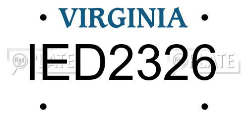 IED2326 Virginia License Plate