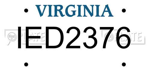 IED2376 Virginia License Plate