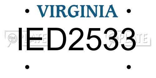 IED2533 Virginia License Plate