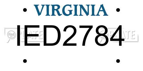 IED2784 Virginia License Plate