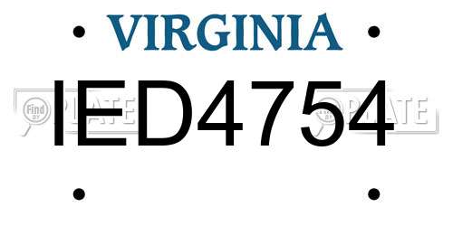IED4754 Virginia License Plate