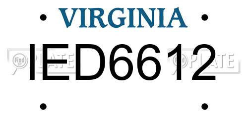 IED6612 Virginia License Plate