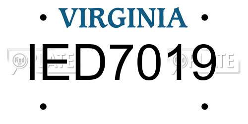 IED7019 Virginia License Plate