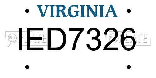IED7326 Virginia License Plate