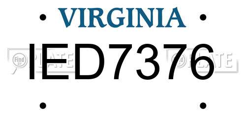 IED7376 Virginia License Plate