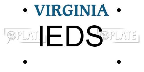 IEDS Virginia License Plate