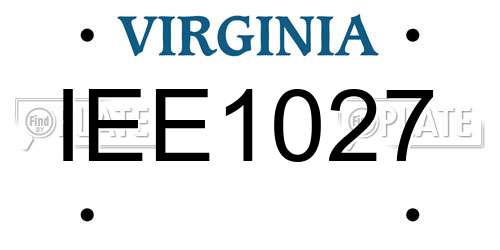 IEE1027 Virginia License Plate