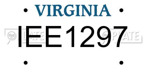 IEE1297 Virginia License Plate