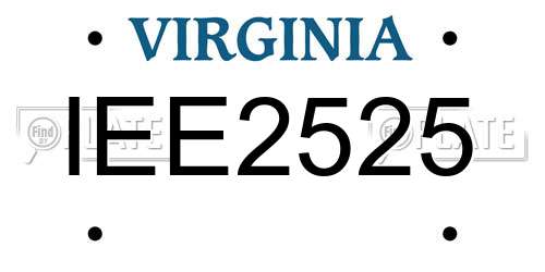 IEE2525 Virginia License Plate