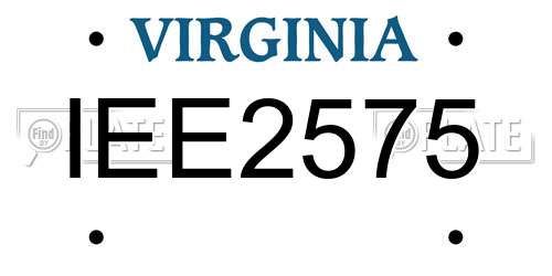 IEE2575 Virginia License Plate