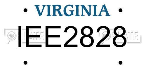 IEE2828 Virginia License Plate