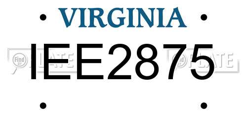 IEE2875 Virginia License Plate