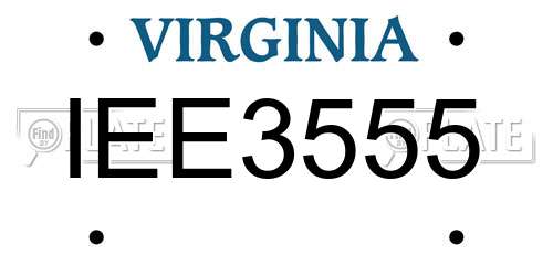 IEE3555 Virginia License Plate