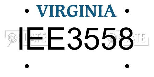 IEE3558 Virginia License Plate