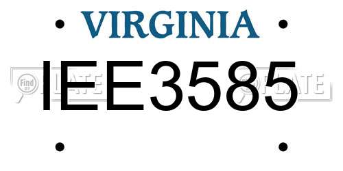 IEE3585 Virginia License Plate