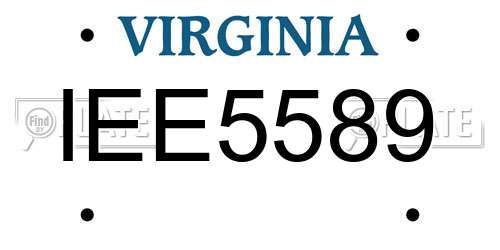 IEE5589 Virginia License Plate