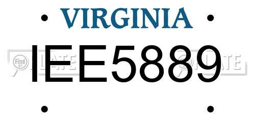 IEE5889 Virginia License Plate