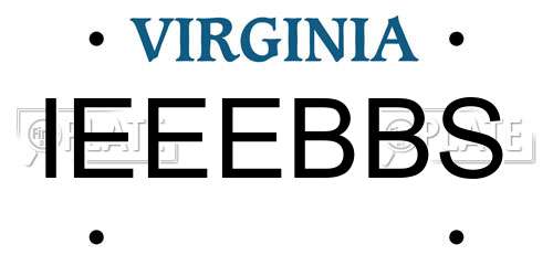 IEEEBBS Virginia License Plate