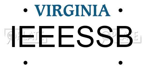 IEEESSB Virginia License Plate