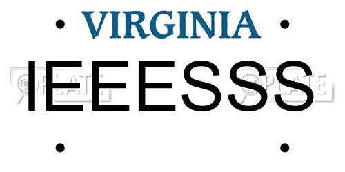 IEEESSS Virginia License Plate