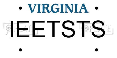 IEETSTS Virginia License Plate