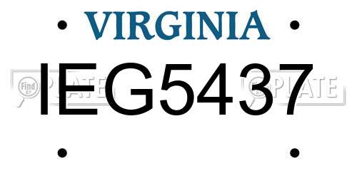 IEG5437 Virginia License Plate