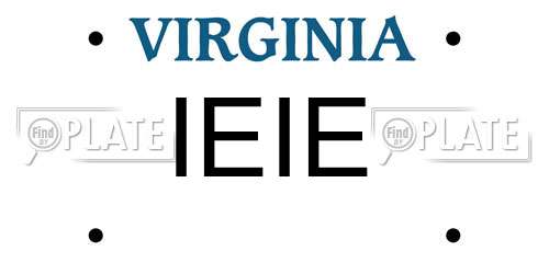IEIE Virginia License Plate