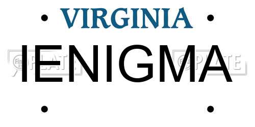 IENIGMA Virginia License Plate