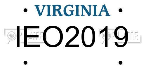 IEO2019 Virginia License Plate